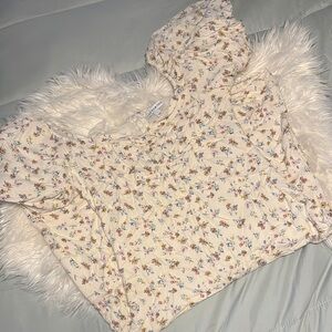 Floral Cream Midi Dress